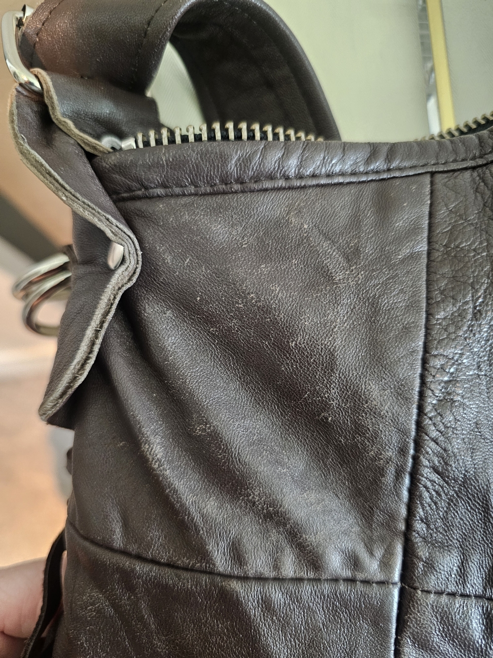 Pelechecoco X Free People Cherokee/Elouise Fringe Hobo Brown Vtg Leather Bag - Picture 8 of 15